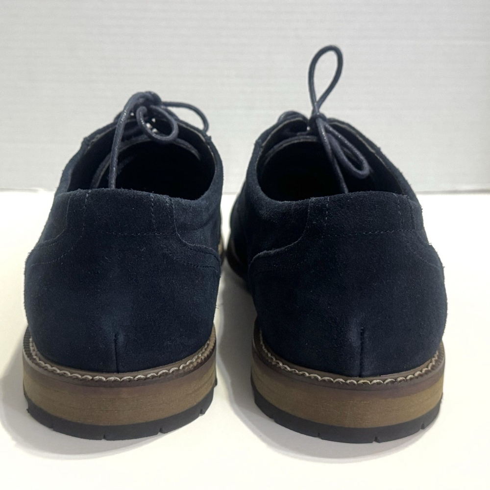 New Carlo Morandi Tony Oxford Suede Leather Shoes Size:10D Men DeepNavy Cap Toe - Picture 4 of 10